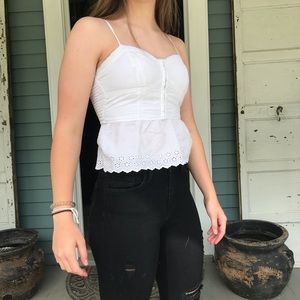 White crop top
